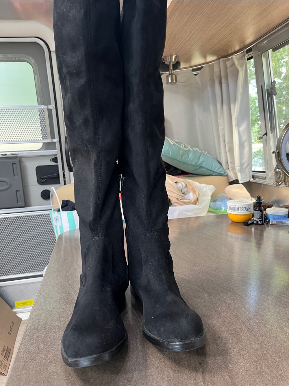 Black Suede Knee-High Boots, Kenneth Cole Reaction